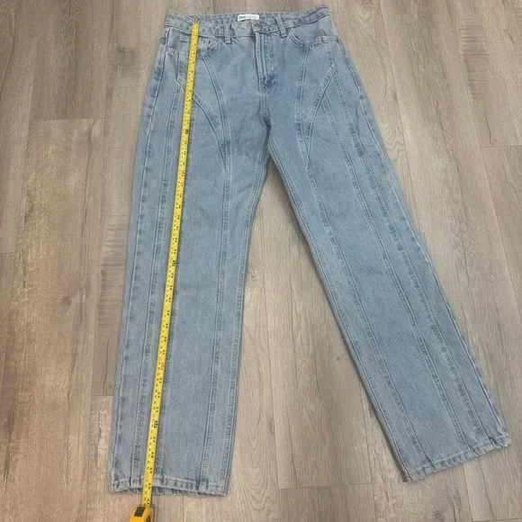 Zara Mugler Inspired Blue Straight Leg Jeans Size US 8 Euro 40 - Picture 8 of 11